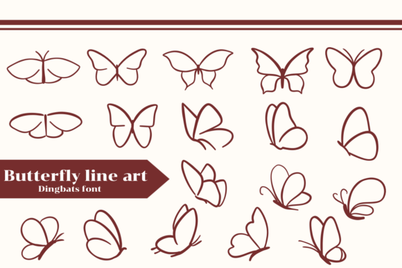 Butterfly Line Art Font Review
