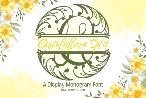 Circulaflora Split Monogram: Elegant Font for Branding