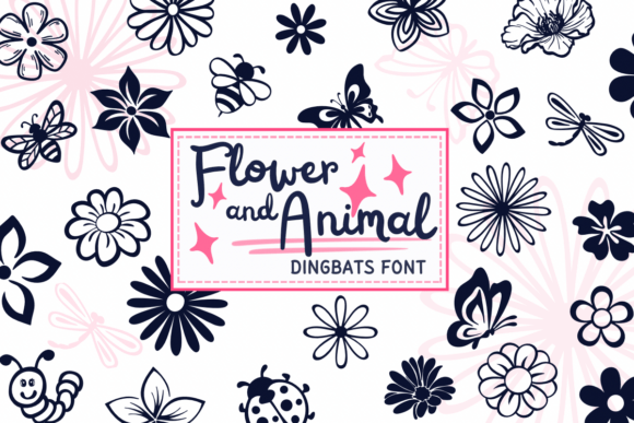 Flower and Animal Font for Creative Projects