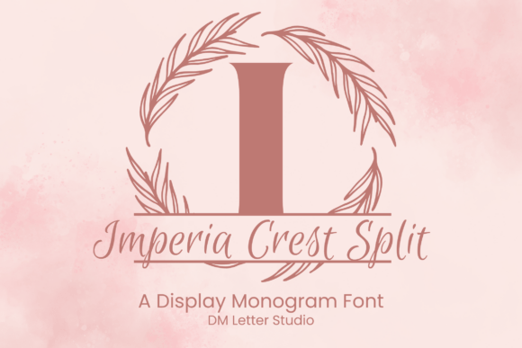 Imperia Crest Split Monogram: Royal Serif Font for Handmade Products