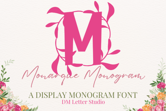 Monarque Monogram Font for Handmade Labels and Shop Branding