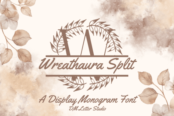 Wreathaura Split Monogram: A Decorative Font for Branding